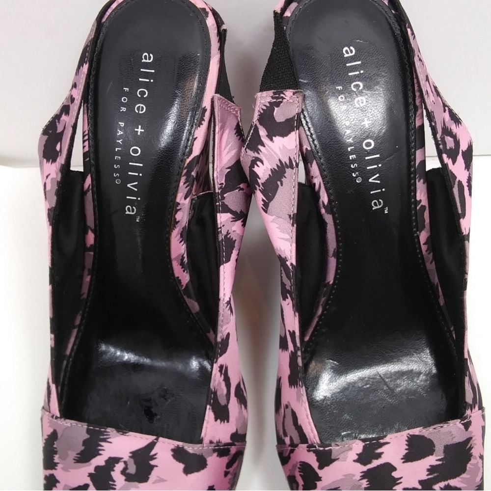 ALICE + OLIVIA PinkAnimal Print Platform Sandals Size 8.5 - Picture 7 of 8